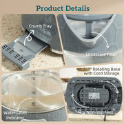 Kettle and Toaster Set 17L Fast Boil Kettle and 2 Slice Toaster with Browning Control Grey AOSOM