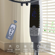 Pedestal Fan with Remote Control and Adjustable Height for Home or Office Grey AOSOM