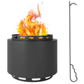Smokeless Portable Fire Pit 48.5cm Wood Burning with Poker for Garden Camping by Outsunny