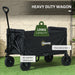 120L Folding Garden Trolley Cart with Wheels and Adjustable Handle for Camping and Beach by Outsunny