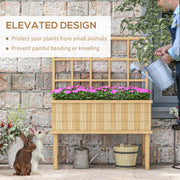 Natural Wooden Garden Planter With Trellis 105cm Ideal For Climbing Plants and Vines