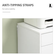 Mobile 7 Drawer Office Filing Cabinet With Smooth Rolling Wheels For Storage, White