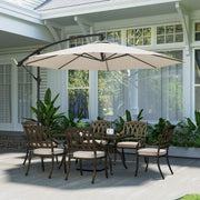 Garden Cantilever Parasol with Adjustable UV Shade and Easy Crank for Patio or Lawn Cream White AOSOM