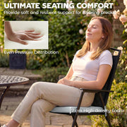 Outdoor Seat Cushions Set of 6 for Garden Chairs with Removable Covers Light Grey AOSOM