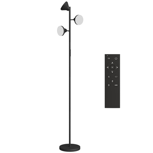 Adjustable Three Head Floor Lamp for Living Room or Office Reading Light Black