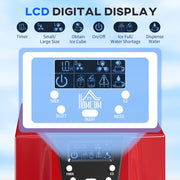 3L Ice Maker and Water Dispenser Produces 12kg Daily with Fast 9 Cube Cycles, Red