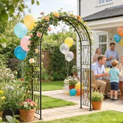 Metal Garden Arch for Climbing Plants and Outdoor Decorations Black Outsunny