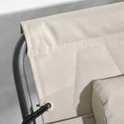 Set of 2 Khaki Sun Loungers with 5 Position Reclining Backs for Relaxing Outdoors