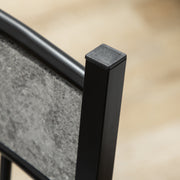 Five Piece Dining Table Set with Marble Effect Top for Modern Kitchens Grey Black