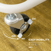 White Three Tier Home Trolley with Handle and Wheels by HOMCOM