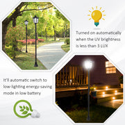 Tall Solar Garden Post Light With LED Lantern For Outdoor Pathways And Driveways