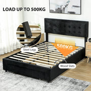 King Size Ottoman Bed Frame with Storage Drawer Ideal for Bedrooms Black