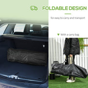 Black Foldable Padded Camp Bed With Cup Holder And Carry Bag For Garden Or Camping