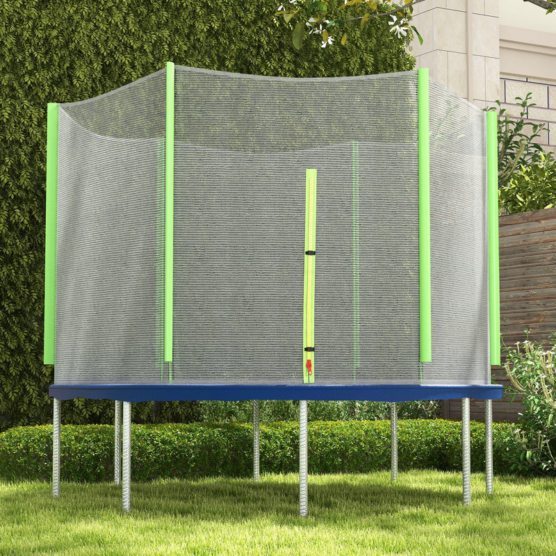 8ft Trampoline Net Replacement with Zipped Entrance and 6 Pole Covers Green by SPORTNOW AOSOM