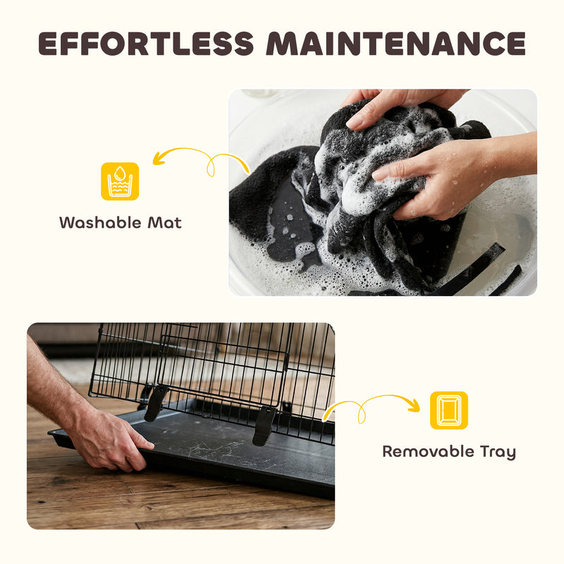 Indoor Cat Cage With 3 Tiers for Safe Play and Easy Cleaning Black