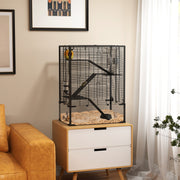 4 Tier Hamster Cage with Glass Base Running Wheel and Accessories by PawHut