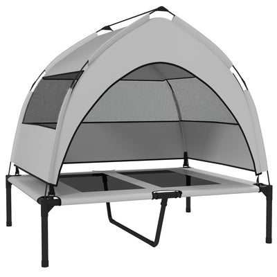 Portable Elevated Dog Bed with Canopy Cooling Raised Pet Cot for Medium to Large Dogs