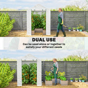 Mini Walk In Greenhouse With Raised Garden Bed And Roll Up Windows For Outdoor Growing White Outsunny