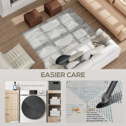 Soft Geometric Area Rug Non Slip Washable Design Ideal for Living Room or Bedroom Multi Coloured