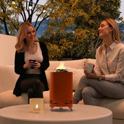 Red Smokeless Fire Pit 16 x 16 cm Stainless Steel Portable Wood Burning with Poker by Outsunny