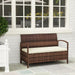 125L Garden Storage Bench with Cushion Brown by Outsunny