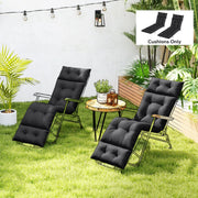 Sun Lounger Cushions Set of 2 for Softer Outdoor Reclining Easy Clean Black Outsunny