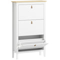 White 3 Drawer Modern Shoe Storage Cabinet Organiser for Hallway or Bedroom