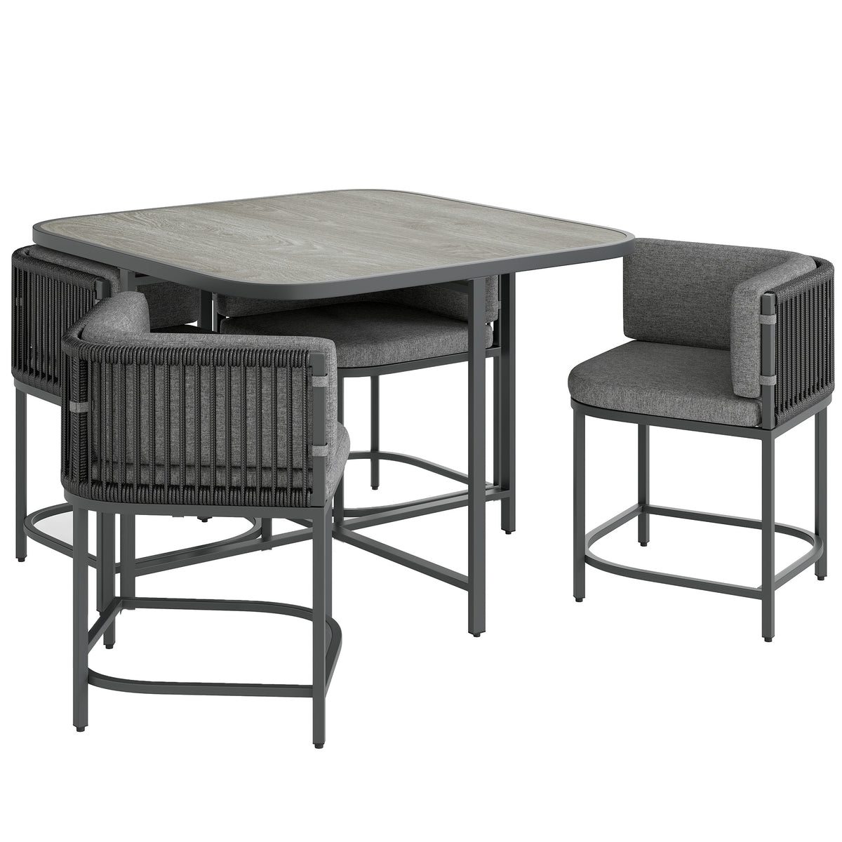 Buy Outsunny 4 Seater Rattan Cube Garden Furniture Set | Opal Retail