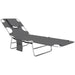 Dark Grey Reclining Sun Lounger with Face Hole for Outdoor Comfort by Outsunny