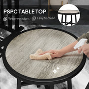 Grey 3 Piece Patio Bistro Set with Stackable Chairs and Steel Frame by Outsunny