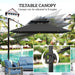 Black 3.5x3 m Square Cantilever Parasol with Solar LED Lights and UPF50+ Shade by Outsunny