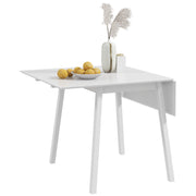 White Wooden Folding Dining Table Drop Leaf Space-Saving Table for 2-4 People by HOMCOM