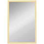 Rectangular Wall Mirror for Brightening and Enlarging Rooms Natural Wood Finish AOSOM