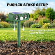 Solar Animal Repeller for Gardens with Ultrasonic Motion Sensor and Weatherproof Design Green Outsunny