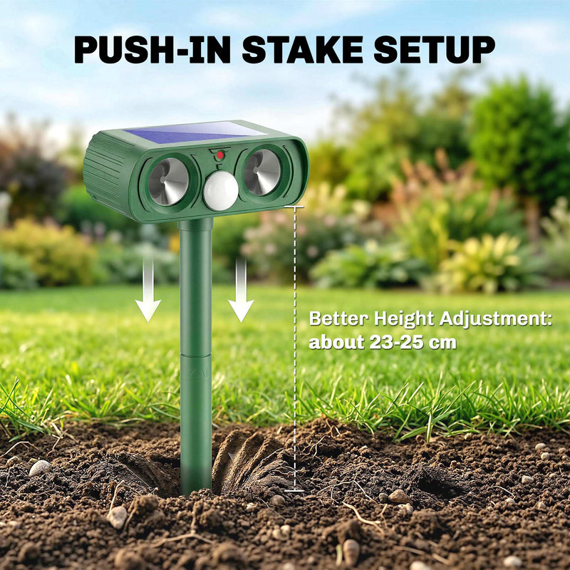 Solar Animal Repeller for Gardens with Ultrasonic Motion Sensor and Weatherproof Design Green Outsunny