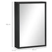 Wall Mounted Bathroom Mirror Cabinet With Storage Shelves Space Saving Design Black