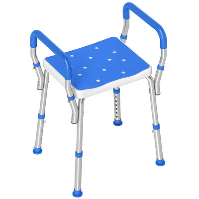 Adjustable Aluminium Bath Seat with Backrest for Elderly or Disabled Support White