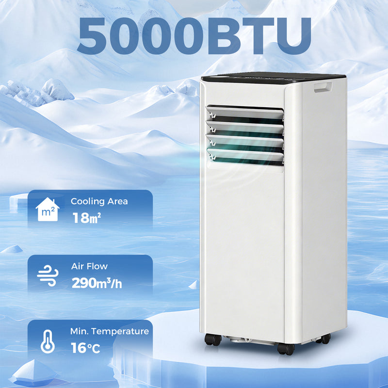 Portable Air Conditioner for Bedrooms and Small Flats with Smart WiFi Control White
