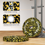 Pair of 15KG Olympic Weight Plates with 5cm Holes Ideal for Strength Training Black AOSOM