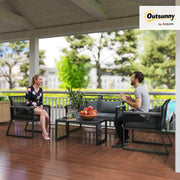 4 Seater Rattan Garden Furniture Set in Charcoal Grey by Outsunny