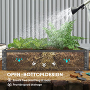 Light Grey 432L Raised Steel Garden Bed Box For Growing Vegetables Flowers Herbs