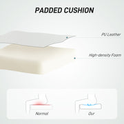 White PU Leather Swivel Office Chair With Wheels And Adjustable Height For Home Study