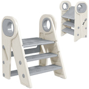 Grey Foldable Adjustable Toddler Tower with Handle and Non-Slip Design by AIYAPLAY