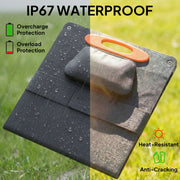 100W Foldable Solar Panel Charger with USB Fast Charging for Camping and Hiking Black AOSOM