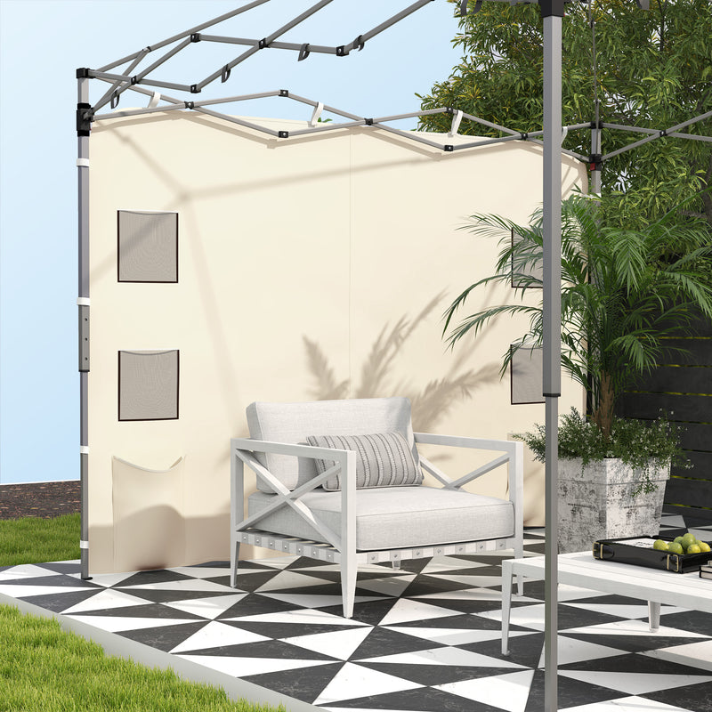 Beige 195 x 295cm Replacement Gazebo Sidewall for Outdoor Shelter by Outsunny