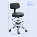 Black Leather Drafting Chair with Backrest and Adjustable Footrest by HOMCOM