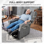 Electric Power Lift Recliner Chair for Elderly with Remote and Footrest for Living Room Charcoal Grey