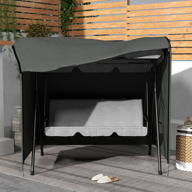 Grey Waterproof Cover for 3 Seater Swing Chair Protects Against Rain and UV Damage