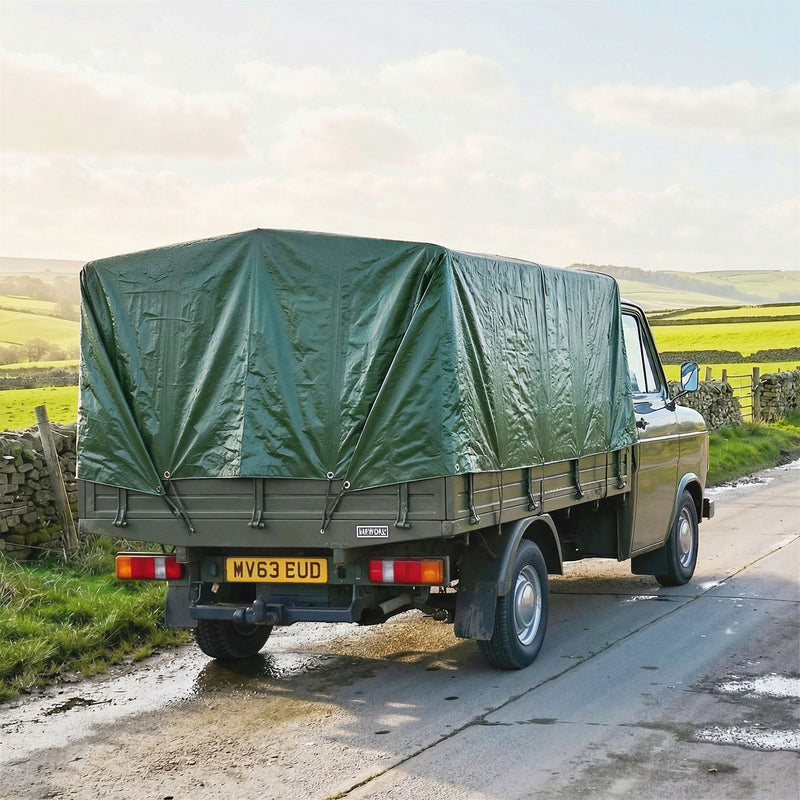 Waterproof Tarpaulin Cover for Outdoor Furniture and Cars Large 6 x 4 m Green