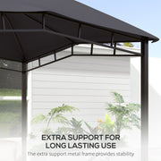 Grey 3x3m Garden Gazebo with Steel Frame and Sunshade Canopy by Outsunny